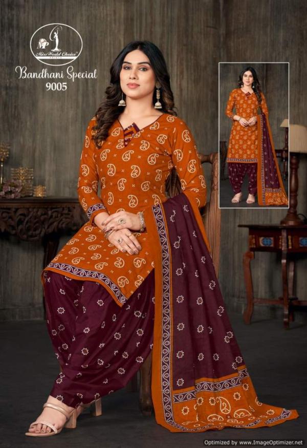 Miss World Bandhani Special Vol 9 Cotton Printed Dress Material